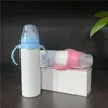 8 oz 240 ml bébé enfant en bas âge bricolage blanc blanc sublimation isolé sous vide à double paroi en acier inoxydable garde les boissons chaudes et froides biberons pour bébé