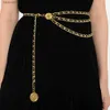 Cintos de metal borla corrente cintura cinto para mulheres temperamento retro pingente decoração simples durável cinto fino q230914