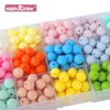 Mordedores Brinquedos 20 pcs 15mm Bebê Rodada Silicone Beads Food Grade DIY Titular Chupeta Cadeia BPA Livre Dentição 230914