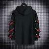 Men's Hoodies Sweatshirts Men's Hoodie Sweatshirt Casual Black Hoodies Tops Techwear Hip Hop Harajuku Patchwork Japanese Streetwear Men With streamers top 230914