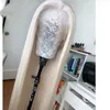 White Human Hair Wigs For Women Platinum Blonde Lace Front Wig Straight Brazilian Remy Hair HD Transparent Lace Wigs