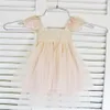 Rue Del Sol Blush Flower Girl Dress French Lace and Silk Tulle Dress for Baby Bird Brush Princess Dress Blush Tutu235V