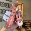 Nyckelringar Keychains Rabbit Cartoon Keychain Creative Cute Epoxy Car Keyring French Fries Five Pointed Star Female School Bag Ornament Doll Present T220909 X0914