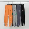 رجال السراويل غير الرسمية Terry Sweatpants مرنة الخصر رسالة طباعة الجيوب الخريف Long226p