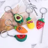 Fille coeur Simation 3D avocat porte-clés sac porte-monnaie Pvc peluche pendentif 5 Styles livraison directe