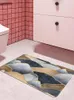 Bath Mats 40cmx60cm Cute Print Floor Mat Bathroom Ground Slip Door Pad Rug Living Room Carpet Golden Black Mountain Peaks Marble