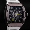 Richarmill Watch自動機械式スイス腕立てされたムーブメントウォッチメンズウォッチRM030チタンホワイトWN-R5C1