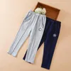 Pantalons en coton pour bébés filles, couleur unie, jambes droites, vêtements décontractés pour enfants de 4 à 12 ans