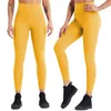 Pantalones activos Yoga para mujer Cintura alta y elevación de cadera Apretado Desnudo Secado rápido Correr Fitness Largo