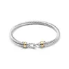 Designer DY Armband Luxe Top Modieus titanium staal gedraaide draad dy galvaniseren kamer goud geweven haakarmband Zirkoon Armband Accessoires sieraden