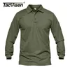 Camisetas para hombres TACVASEN Hombres Camisetas tácticas Polos de trabajo Verano Camisetas de secado rápido Manga larga Ligera Piqué Jersey Golf Camisetas Tee Tops 230914