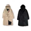 Men's Trench Coats Khaki Casual Hooded Long Coat For Clothing Autumn Wide Waist Overcoat Winter Men Jacket Plus Size Windbreakers 8XL 230914