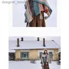 Women's Cape 2023Le Cali Women's Shawl Autumn and Winter Scarf Warm Tourism Oversize Shawl Ethnic Style Cape Coat Outer Wear Xinjia L230914