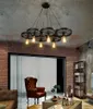 Vintage Industrial Pendant Lamp Retro Loft Iron Wheel Hanging Lights Chandelier Kitchen Dining Living Room Restaurant Bar Cafe