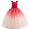 Jolie princesse dégradé fille robes étoiles paillettes boutons robe de bal Tulle filles Pageant robe Communion pour mariage fête formelle F06