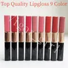 Marken-Lipgloss für Mädchen, 9 Farben, Le Rouge Duo, Ultra Tenue Duo, Levres Longue Tenue, flüssige Lippenfarbe, Dual-Effekt-Lippenstift für Frauen, hochwertige, langlebige Lippenkosmetik