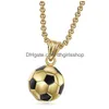 Collane con ciondolo Collana da calcio in acciaio inossidabile di moda Uomo Calcio Donna Gioielli sportivi Regalo Pendenti con consegna a goccia Dhudv