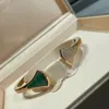 Luxury Jewelry Women Italian Brand Bangle Natural Peacock Green Fan-shaped Dress Bracelet Designer Inlaid Craftsmanship Fashion Elegant And Gorgeous Dazzling