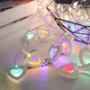 Cordes Étoile à cinq branches Lumières de Noël Festive Led Pendentif d'amour pour la décoration de la Saint-Valentin Lueur chaude Maison en bois