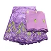 2023 African Women Bazin Riche Sying Craft Tyg Embroidery Dress Textil Purple Gown 2023 Högkvalitativ nigeriansk kvällsmiddag Apparels Bankettplagg KY-9018