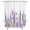 Tende da doccia Acquerello Fiori di lavanda Stile vintage Tenda impermeabile Bagno Tessuto in poliestere Decorazione della casa