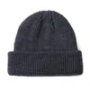 Basker curling fast färg hålla varm utomhus unisex skalle cap höst vinter elasticitet män beanie stickad hatt