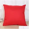 Cushion/Decorative Pillow Solid Color Throw Pillowcase Pl Plush Sofa Backrest Pillowslip 45X45Cm Soft Healthy Cushion Er With Zipper C Dhb3L