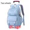 Borse da scuola Rolling For Girls Mochilas Para Estudiantes Trolley Supplies Zaino Donna Sac A Dos Enfants Cartable