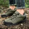 New Large Size Hiking Shoes Men's Thick Bottom Outdoor Sports Shoe Leather Surface Low Sneakers Casual Boots A02