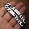 Strang Buddhastone Silber Farbe Punk-Stil minimalistisches Körperarmband gewebter kubanischer Stecker Herren- und Damenmodeschmuck