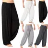 Yoga Pants Mens Casual Solid Color Baggy byxor Belly Dance Yoga Harem Pants Slacks Sweatpants Trendy Loose Dance Clothing S-3XL3012