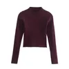 Swetry damskie Norpojin Burgundowe czerwony sweter pulower pullover topy żebrowane kobiety długie rękawy szumki skoczki y2k odzież