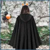 Women's Cape Hoodie Cape för män Hooded Cloak för Cosplay Costume Halloween Costume For Men Women For Nightclub Stage SMBSG L230914