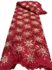 2023 African Women Cord Lace Fabric Sewing Suknia rzemieślnicza Wysokiej jakości 5 jardów haft laserowy z cekinami Party Bankiet kostiumy Tekstylia nigeryjska odzież YQ-1041