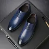 Dress Shoes Classic Derby Men Leather Simple Style Lace-up Casual Business Wedding Party Comfortable Shoe Drop