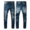 Erkekler Kot Mens Tasarımcı Kot Part Yıldız Yüksek Elastics Sıkıntılı Yırtıcı Yırtık İnce Fit Motosiklet Biker Denim Erkekler Moda Siyah Pantolon 2022 Yüksek Q237R X0914