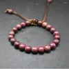 Strand Wood Beads Lotus OM Bracelet Tibetan Buddhist Mala Buddha Charm Rosary Yoga Wooden Jewelry For Women Men