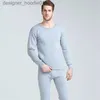 Men's Thermal Underwear Winter Long Johns Men Thermal Underwear Sets thin fleece solid color keep warm 210913 L230914