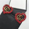 Gold Hoop Charm Earrings Luxury G Letters Designer Brand Stud Earrings Retro Vintage Copper Colorful Crystal Stone Ear smycken för 268C