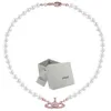 Naszyjnik perłowy koraliki saturn koraliki wisiorek mody kobiety Diamentowy naszyjnik para biżuterii prezent z pakowaniem 2224W