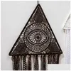 Autre décor à la maison tricot Triangle yeux Rame tenture murale tapisserie tissée à la main grand pour chambre à coucher Boho livraison jardin Dh6Cn