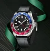 Homem relógio luxuoso relógios 40mm data mens designer relógio cerâmica azul vermelho moldura mão automática 2813 movimento relógios safira 904l aço inoxidável montre de luxe