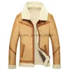 Fourrure pour hommes fausse fourrure hiver chaud en peau de mouton manteau de fourrure de luxe veste en cuir vêtements d'extérieur doublé polaire épais bombardier moto FauxL230914