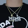 Подвеска в виде мешка с деньгами в стиле хип-хоп, полная бриллиантов, золото, розовое золото, буквы Mg, ожерелье