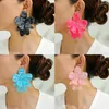 Dangle Earrings 2023 Charm Resin Flower Lines Decor Exaggerated Big For Women Trend Luxury Design Unique Party Pendant Jewelry