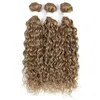 Peruvian Water Wave 3 Bundles With 4X4 Lace Frontal Free Part 10-30inch 27# Color 100% Human Hair Wefts With Closures