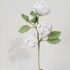 Decorative Flowers 1Pcs Knitted Multi-Head Rose Branch Handmade Crochet Cotton Thread Artificial Flower Bouquet Washable DIY Home Decoration