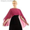 Women's Cape Bride Shawl Wydłużony szyfon pullover cape damska suknia ślubna akcesoria multi kolor l230914
