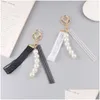 Korean spetsimitation Pearl Keychain Fashion Tassel Accessories Pendant Key Ring Women Ryggsäck Holder Drop Delivery