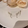 Baumeln Ohrringe Glänzende Elegante Zarte Zirkon Blatt Blume Stud Für Frauen Mode Imitation Perle Ohrring Schmuck Großhandel